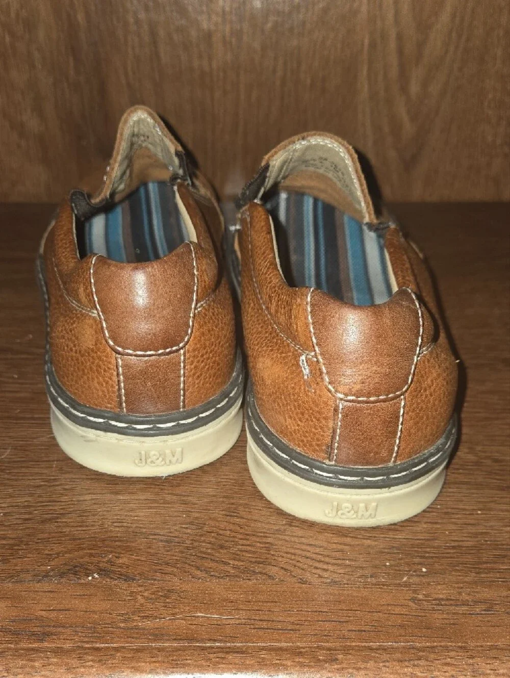 Johnston & Murphy Tan Leather Slip-On Loafers